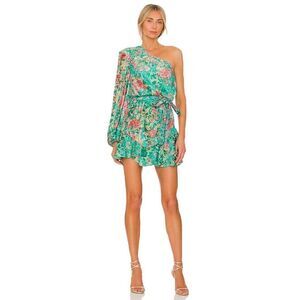 HEMANT AND NANDITA Short Dress With Tie‎ Up Belt in Teal